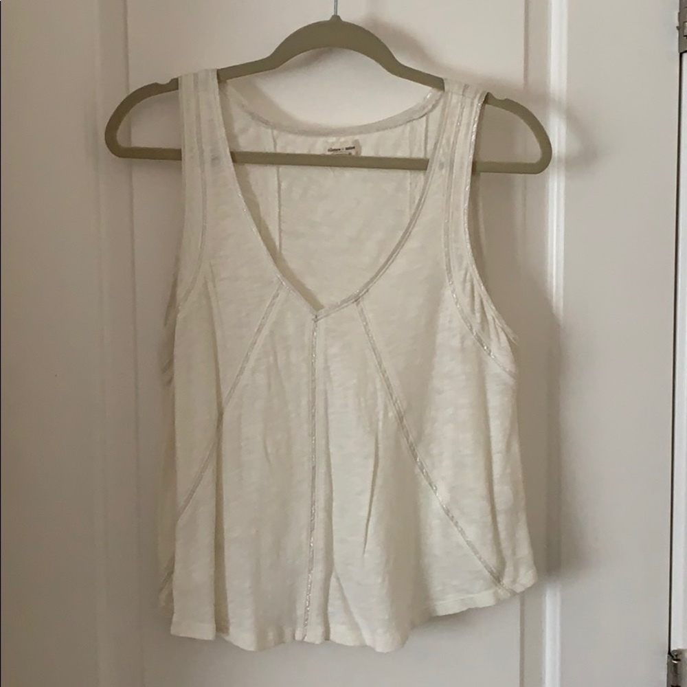 Silence + noise cream tank top